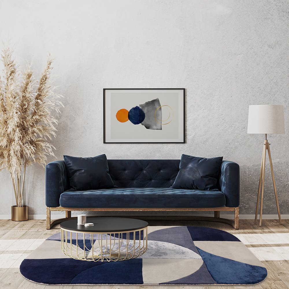 Asiatic Oval Indigo