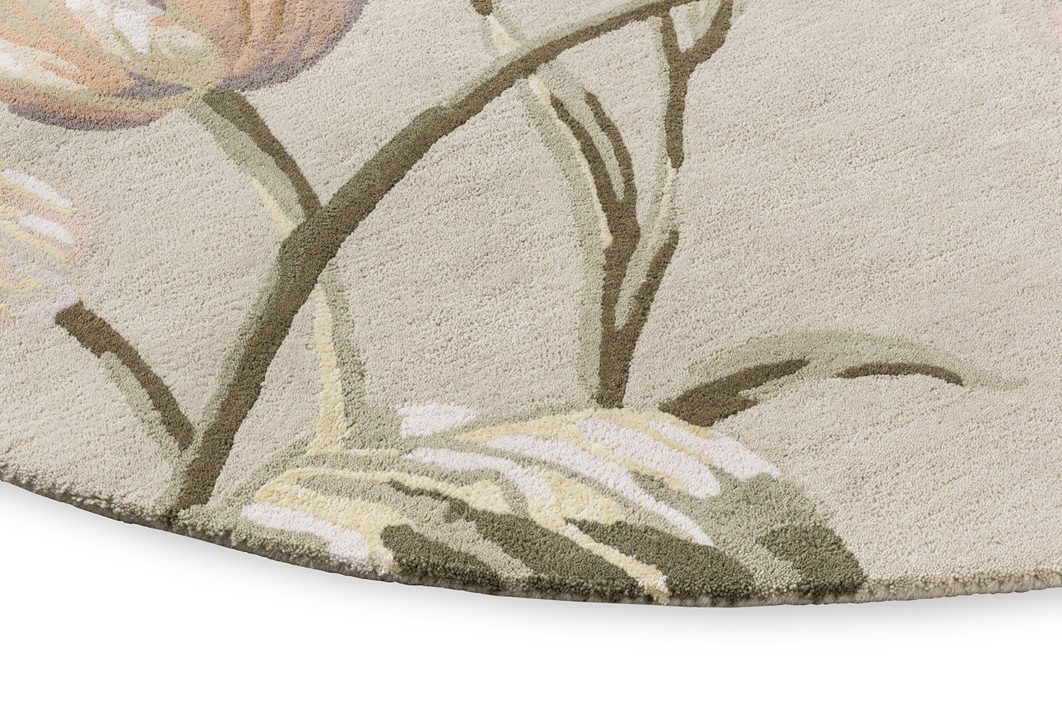Laura Ashley Gosford Natural/Sage Green 081307 Round