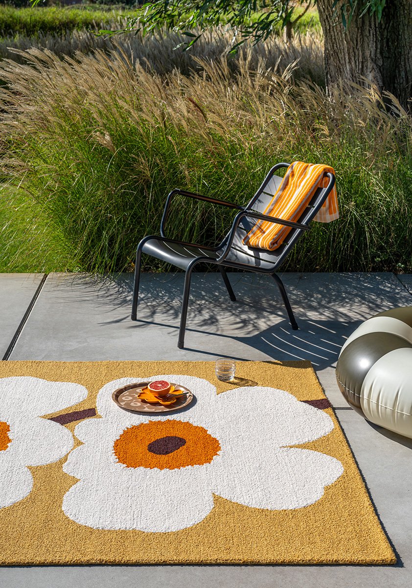 Marimekko Unikko Anniversary Honey Outdoor 433001 Rug By Unitex