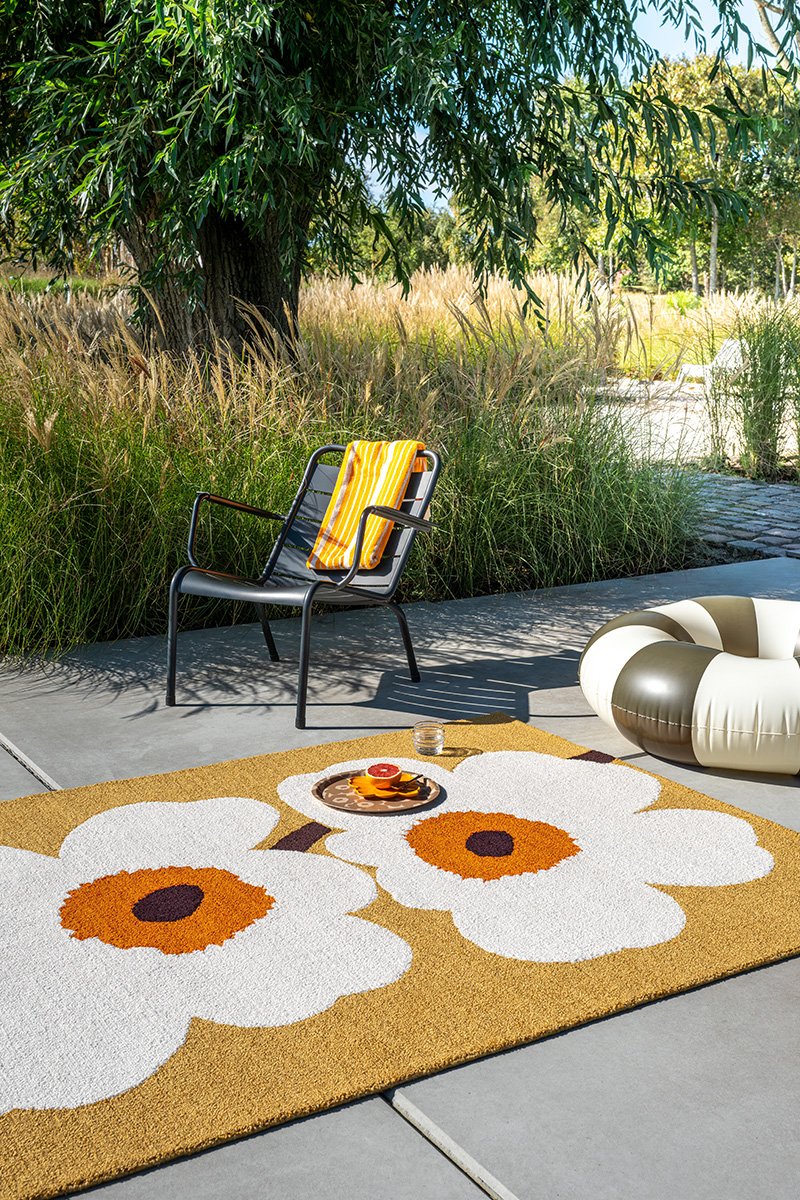 Marimekko Unikko Anniversary Honey Outdoor 433001 Rug By Unitex