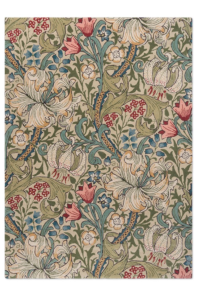 Morris & Co Golden Lily Green – Red 130107
