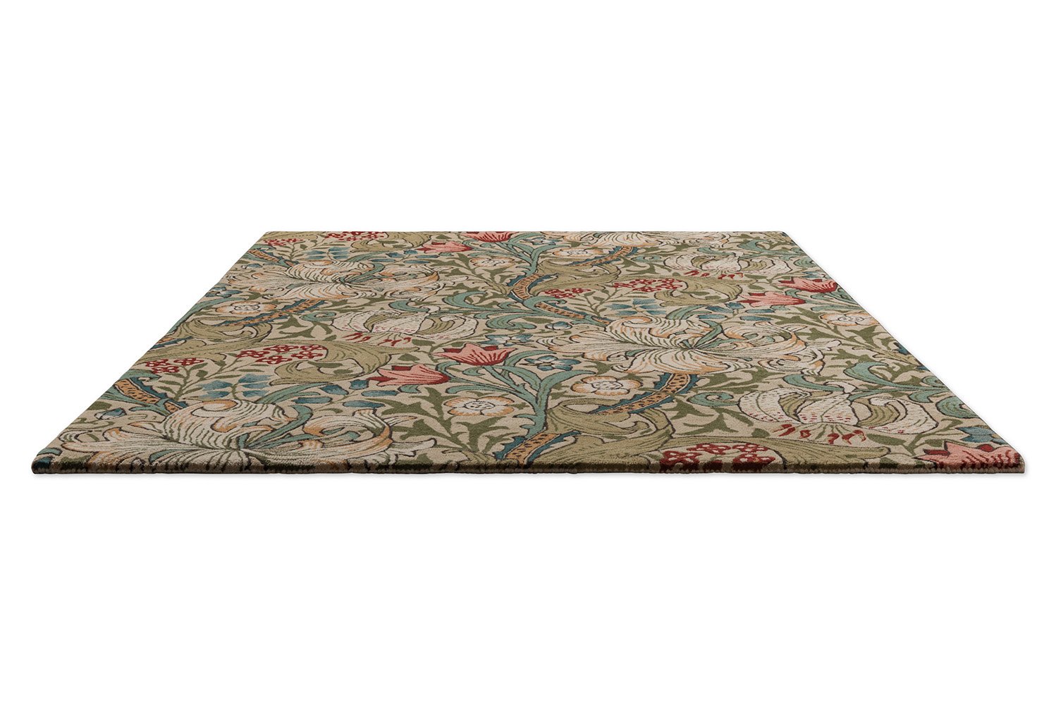 Morris & Co Golden Lily Green – Red 130107