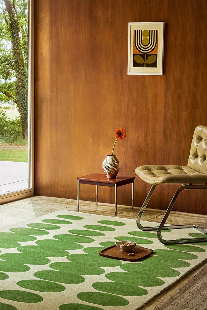 Orla Kiely Optical Oval Green – Cream 157707