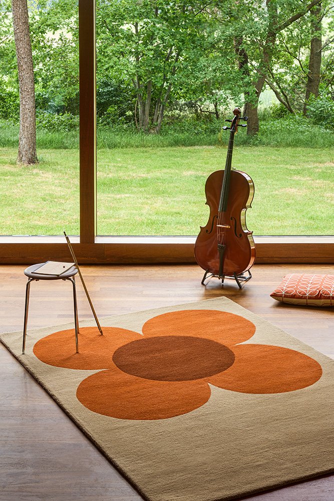 Orla Kiely Flower Placement Pumpkin – Ecru 158203