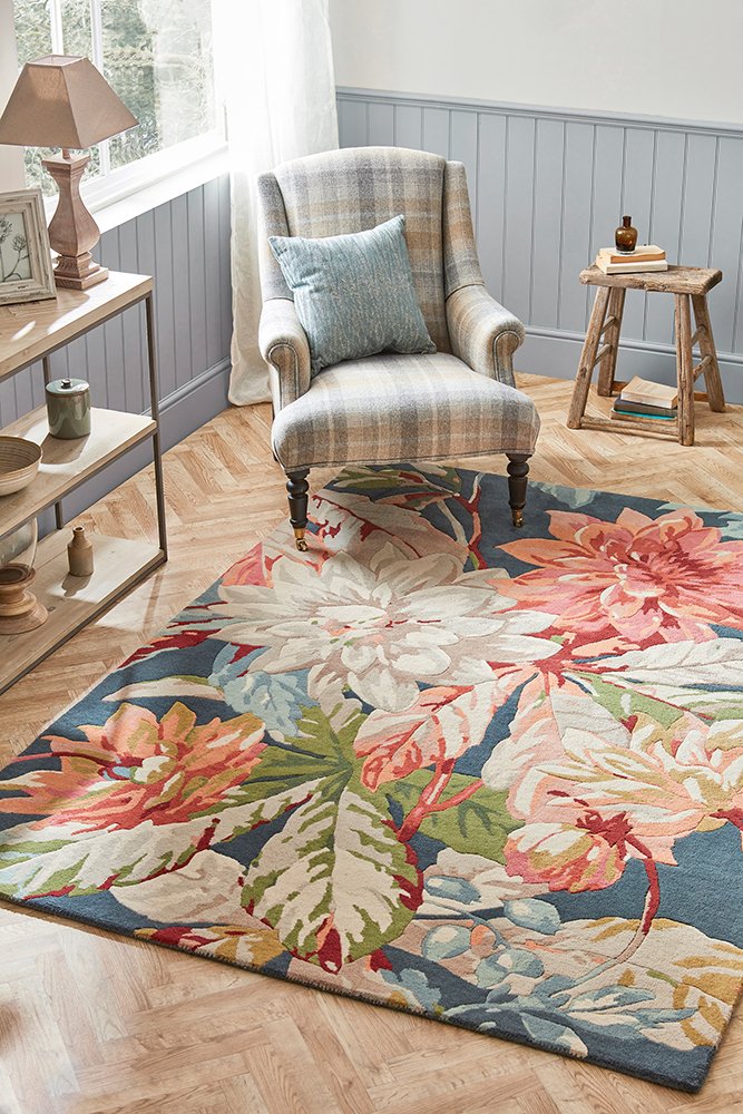 Sanderson Dahlia & Rosehip Teal 050608