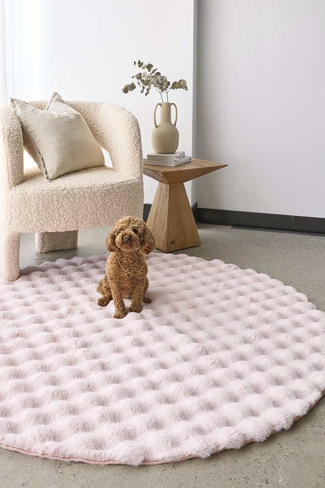 Bubble Washable Rug – Blush