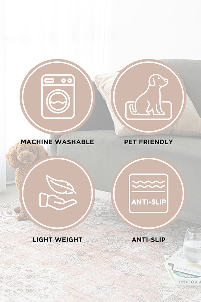 Bubble Washable Rug – Blush