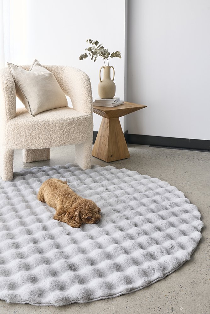 Bubble Washable Rug – Silver