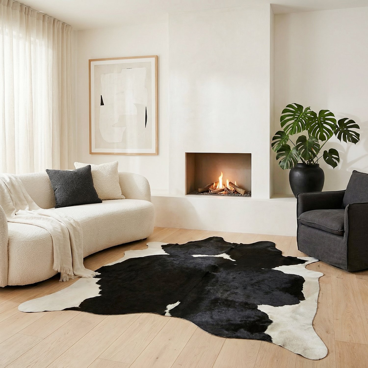 Premium Brazilian Cowhide Black White