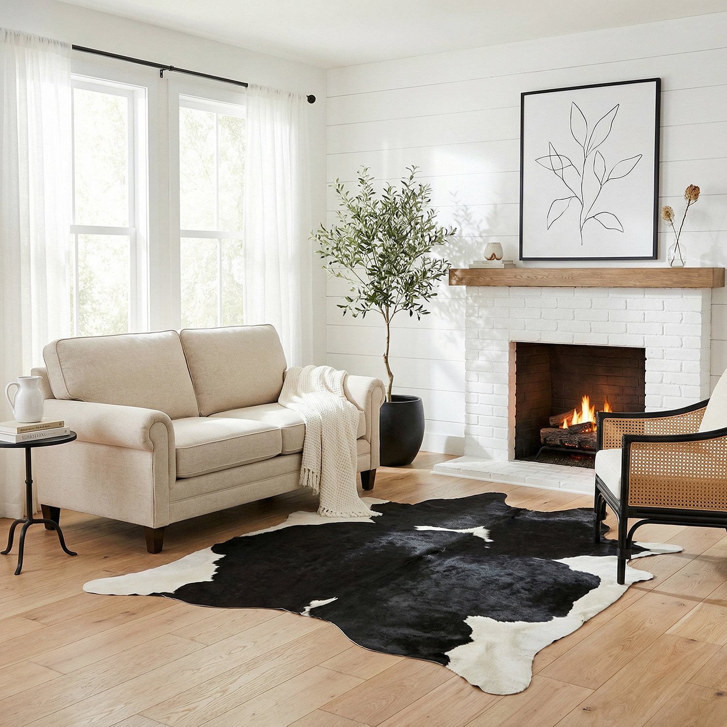 Premium Brazilian Cowhide Black White