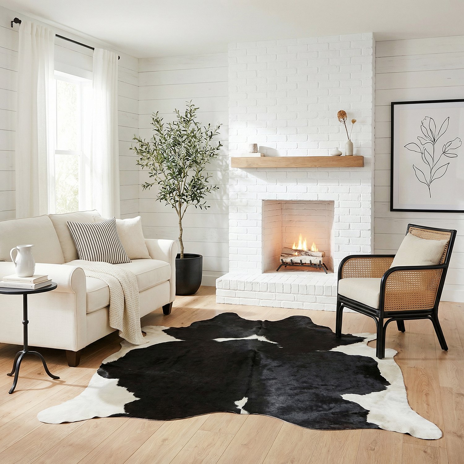 Premium Brazilian Cowhide Black White