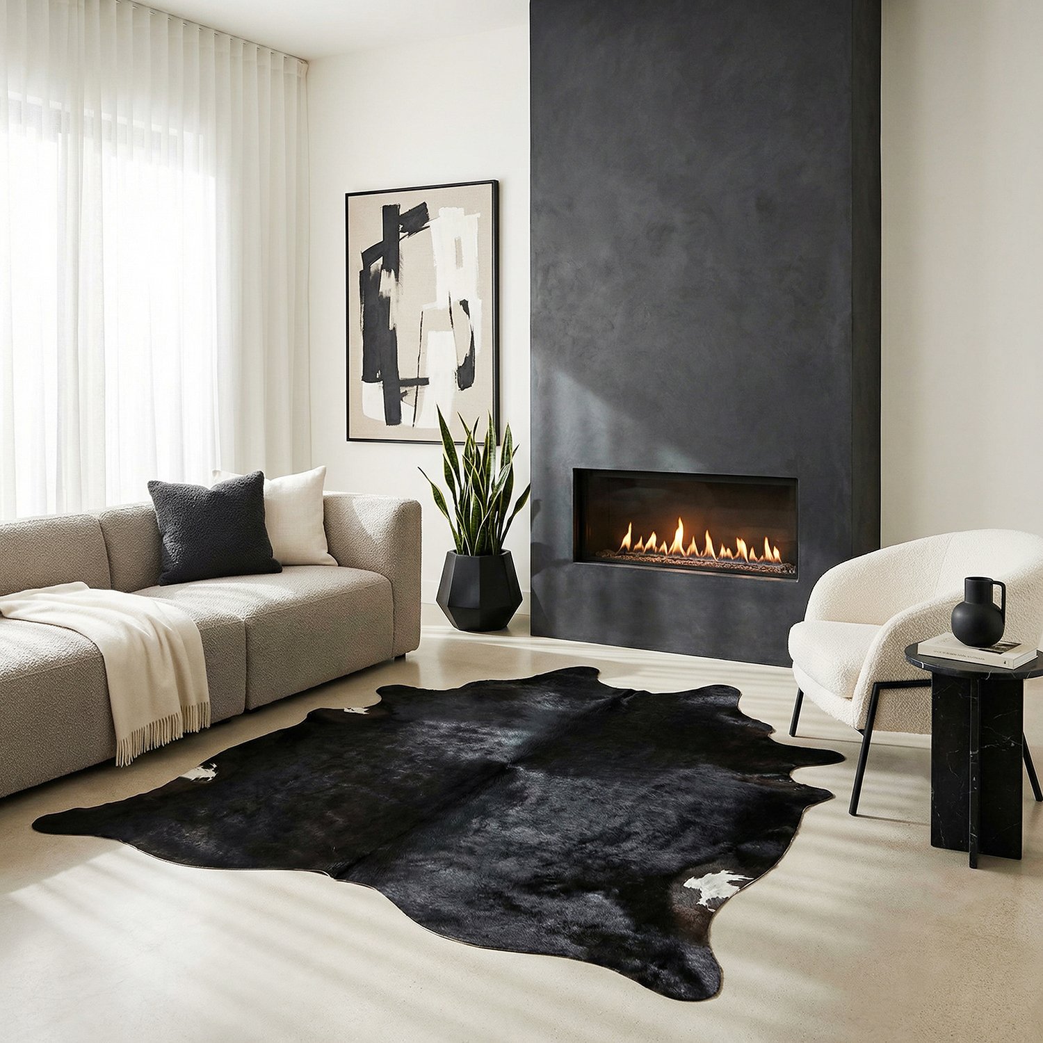 Premium Brazilian Cowhide Black