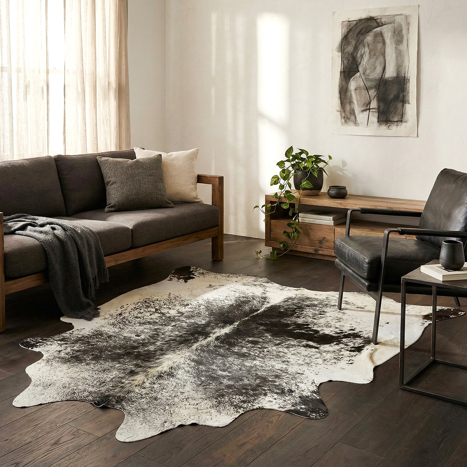 Premium Brazilian Cowhide Salt Pepper Bl
