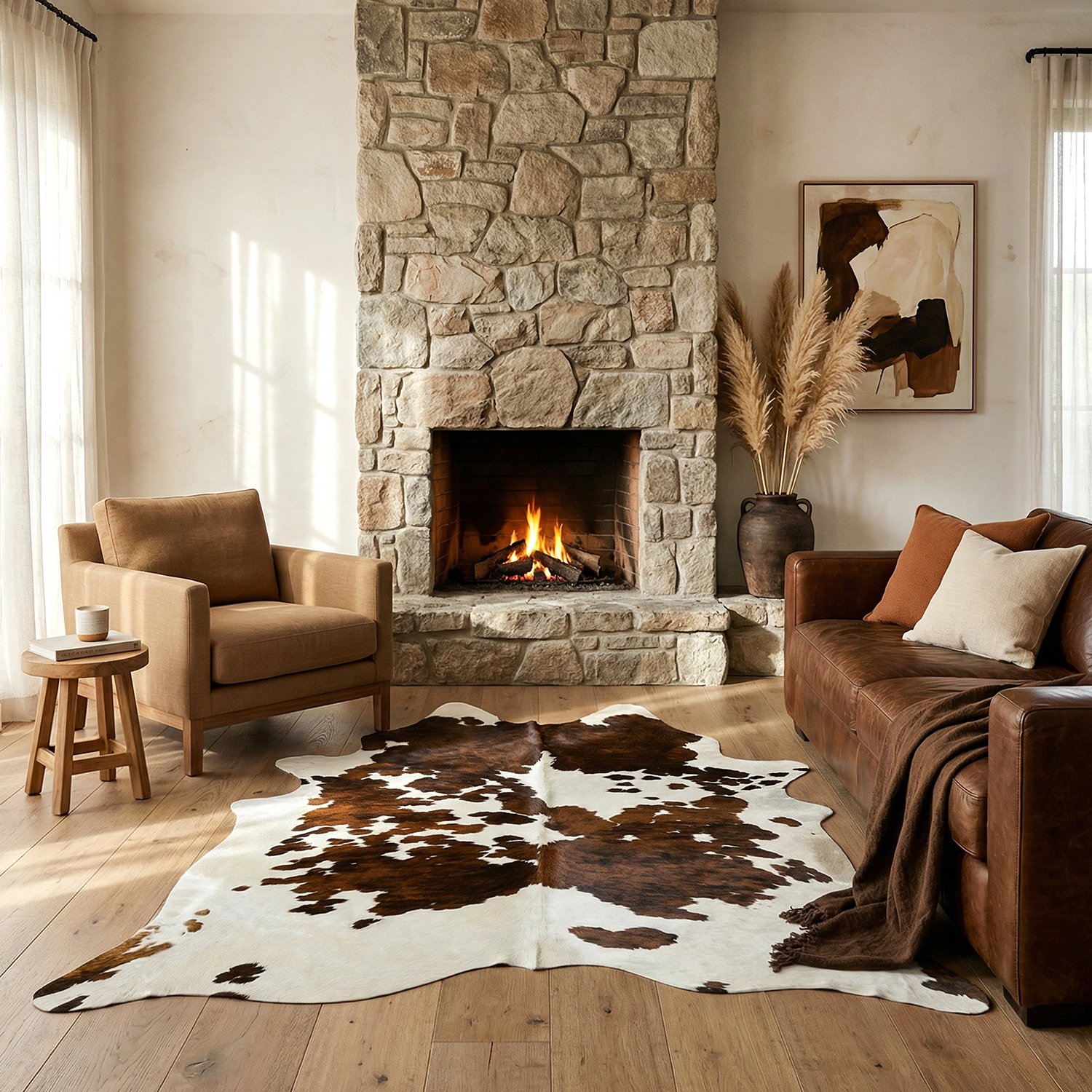 Premium Brazilian Cowhide Tri Colour